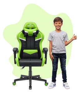 Scaun gaming pentru copii HC - 1004 negru și verde