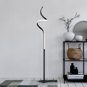 Reality Leuchten Lampă de podea cu LED Course, negru mat, 3.000 K, înălțime 145 cm, reglabil, Negru, Camera de zi / sufragerie, Metal, Modern