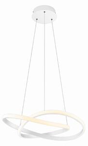 Reality Leuchten Lampă suspendată cu LED Course, alb mat, 4.000 K, Ø 60 cm, metal, reglabil, Alb, Camera de zi / sufragerie, Metal, Modern