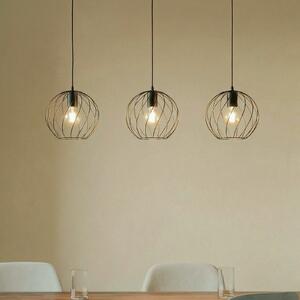 Lindby Lampă suspendată Danika, 105 cm lungime, negru, metal, reglabil, Negru, Camera de zi / sufragerie, Metal, Modern