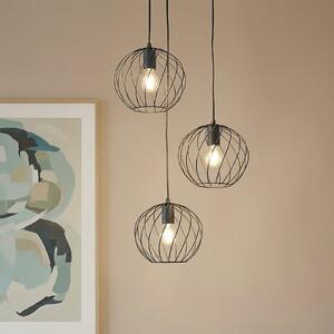 Lindby Lampă suspendată Danika, rotundă, Ø 50 cm, negru, metal, reglabil, Negru, Camera de zi / sufragerie, Metal, Modern