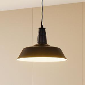 Lindby Lampă suspendată Laylan, alb/negru, Ø 36 cm, metal, reglabil, Negru, Camera de zi / sufragerie, Metal, Modern
