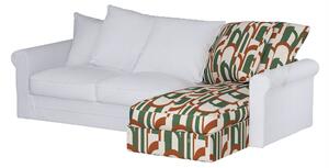 Grönlid chaise longue capac secțional culoare verde Țesătură împletitură, cu model