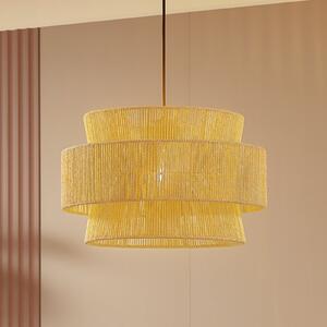 Lindby Lampă suspendată Anuva, naturală, hârtie, Ø 45 cm, reglabil, Bej, Camera de zi / sufragerie, Hârtie / Carton, Casă de țară / Rustic