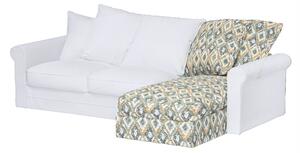Grönlid chaise longue capac secțional culoare albastru Țesătură împletitură, cu model