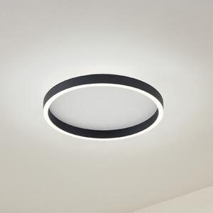 Lucande plafonieră LED Rotundo, Ø 40 cm, negru, dimabilă, reglabil, Negru, Camera de zi / sufragerie, Plastic, Modern