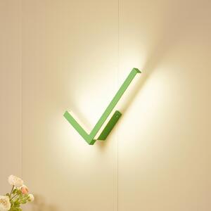 Lucande Aplică de perete cu LED-uri Check, verde, metal, CCT, dimabil, reglabil, Verde, Camera de zi / sufragerie, Metal, Modern
