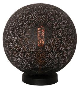Freelight Lampă de masă Oronero, Ø 30 cm, negru/auriu, metal, Negru, Camera de zi / sufragerie, Metal, Modern, glob
