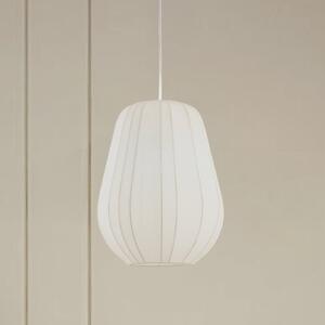 Lindby Lampă suspendată Helin, alb, Ø 30 cm, țesătură, reglabil, Alb, Camera de zi / sufragerie, Țesătură / Textil, Modern