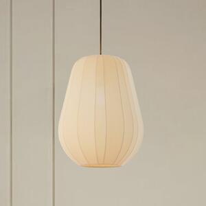 Lindby Lampă suspendată Helin, bej, Ø 30 cm, țesătură, reglabil, Bej, Camera de zi / sufragerie, Țesătură / Textil, Modern