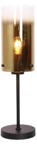 Freelight Lampă de masă Ventotto, negru/auriu, înălțime 57 cm, metal/glonț, Auriu / Alamă, Camera de zi / sufragerie, Metal, Modern