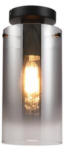 Freelight Plafonieră Ventotto, negru/frumos, Ø 15 cm, sticlă, reglabil, Gri, Camera de zi / sufragerie, Metal, Modern