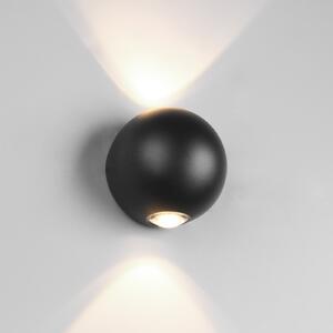 Trio Lighting Aplică de exterior cu LED Avisio, negru, 2 lumini, semicirculară, Negru, Aluminiu, Modern