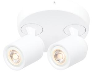 Freelight Spot de plafon Razza, alb, Ø 26,5 cm, 2 lumini, metal, reglabil, Alb, Camera de zi / sufragerie, Metal, Modern