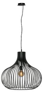 Freelight Lampă suspendată Aglio, Ø 58 cm, negru, metal, reglabil, Negru, Camera de zi / sufragerie, Metal, Modern