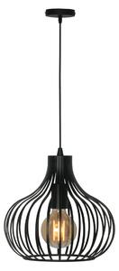 Freelight Lampă suspendată Aglio, Ø 28 cm, negru, metal, reglabil, Negru, Camera de zi / sufragerie, Metal, Modern