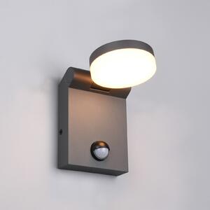 Trio Lighting Aplică de exterior cu LED Adour, antracit, senzor, înclinabil, CCT, Negru, Aluminiu, Modern