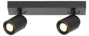 Freelight Spot de plafon Razza, negru, lungime 38 cm, 2 lumini, metal, reglabil, Negru, Camera de zi / sufragerie, Metal, Modern
