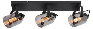 Freelight Spot de plafon Fumoso, lungime 61 cm, negru/gri, 3 lumini., reglabil, Negru, Camera de zi / sufragerie, Metal, Modern