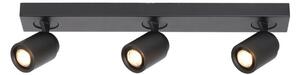 Freelight Spot de plafon Razza, negru, lungime 61 cm, 3 lumini, metal, reglabil, Negru, Camera de zi / sufragerie, Metal, Modern