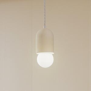 Lindby Lampă suspendată Nielson, Ø 11 cm, bej, gips, reglabil, Alb, Camera de zi / sufragerie, Tencuială / Argilă, Modern