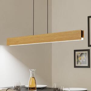 EGLO Smart ZIG LED lampă suspendată Anchorena-Z, lungime 123 cm, RGB, CCT, reglabil, Lemn, Camera de zi / sufragerie, Lemn, Modern
