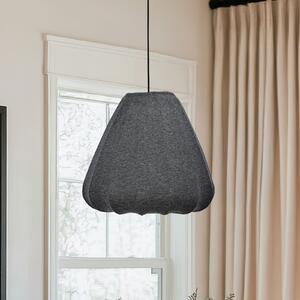 EGLO Lampă suspendată Barlaston, Ø 35 cm, negru/gri, metal, material textil, reglabil, Negru, Camera de zi / sufragerie, Țesătură / Textil, Modern