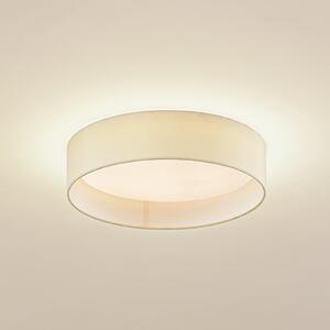 Lindby plafonieră LED Eilif, țesătură, alb, Ø 40 cm, CCT, Bej, Camera de zi / sufragerie, Țesătură / Textil, Modern