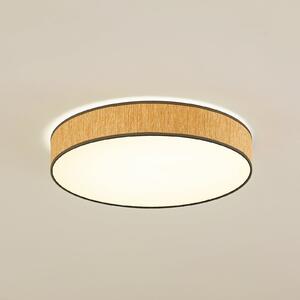 Lindby plafonieră LED Jutis, bej, alge marine, Ø 50 cm, Lemn, Camera de zi / sufragerie, Lemn, Modern
