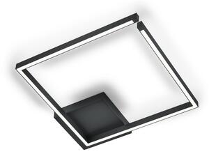Knapstein Plafonieră cu LED Yoko-Q500, negru, 50x50 cm, aluminiu, reglabil, Negru, Camera de zi / sufragerie, Aluminiu, Modern