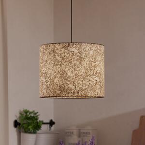EGLO Lampă suspendată Butterburn, Ø 36 cm, bej-verde, material textil, reglabil, Bej, Camera de zi / sufragerie, Țesătură / Textil