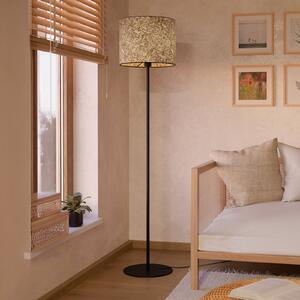 EGLO Lampă de podea Butterburn, înălțime 162 cm, bej/verde, metal/țesătură, Bej, Camera de zi / sufragerie, Țesătură / Textil