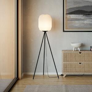 EGLO Lampă de podea Belgrave, înălțime 141,5 cm, alb/negru, metal, Negru, Camera de zi / sufragerie, Metal, Modern, Tripod