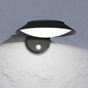 EGLO Aplică solară cu LED Cerrisi, lățime 10,5 cm, negru, senzor, Negru, Plastic, Modern