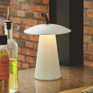 Nordlux Lampă de masă reîncărcabilă cu LED Ara To-Go, aluminiu, alb, reglabil, Alb, Camera de zi / sufragerie, Aluminiu