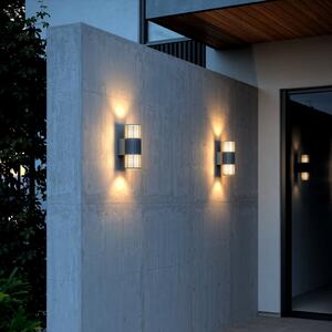 Nordlux Lampă de exterior Aludra Double Seaside, aluminiu, antracit, 2 becuri., reglabil, Negru, Aluminiu