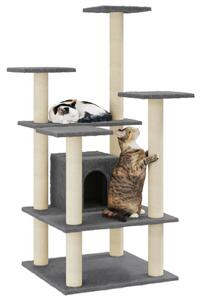 Ansamblu pisici cu stâlpi din funie de sisal, gri închis 110 cm