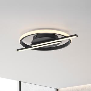JUST LIGHT. GmbH DOAR LUMINĂ. Plafonieră cu LED Korsa, negru, Ø31cm, reglabil, reglabil, Negru, Camera de zi / sufragerie, Metal, Modern