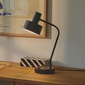Nordlux Lampă de masă Matis, metal, abajur reglabil, negru, Negru, Studiu / Birou, Metal