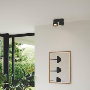 Nordlux Downlight Pitcher, GU10, cu 2 becuri, metal, negru, reglabil, Negru, Camera de zi / sufragerie, Metal, Modern