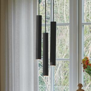 Nordlux Suspensie Vico, cu trei lumini, rondel, metal, negru, reglabil, Negru, Camera de zi / sufragerie, Aluminiu