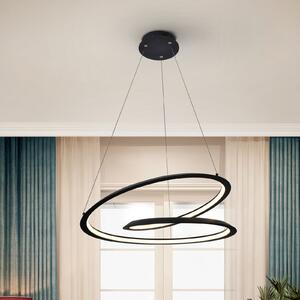 Schuller Valencia Lampă suspendată cu LED, negru. Metal, aluminiu. Ø 60 cm, Negru, Camera de zi / sufragerie, Metal