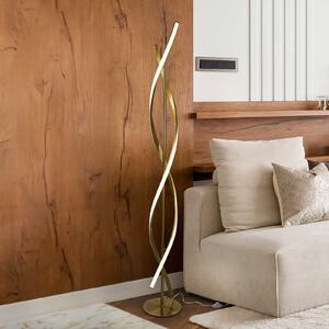 Schuller Valencia Lampă de podea cu LED Dido, metal, silicon, auriu, Auriu / Alamă, Camera de zi / sufragerie, Metal