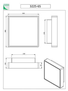 Fabas Luce Aplică Oban, 30 cm x cm, senzor, 2 E27, alb, IP65, reglabil, Alb, Hol, Plastic