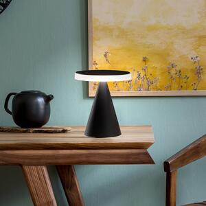 Fabas Luce Neutra LED lampă de masă, înălțime 27 cm, negru, touch dimmer, reglabil, Negru, dormitor, Metal, Modern