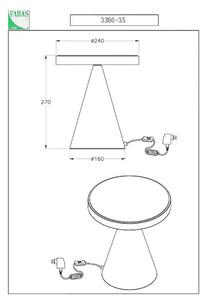 Fabas Luce Lampă de masă LED Neutra, înălțime 27 cm, nichel, variator tactil, reglabil, Gri, dormitor, Metal, Modern