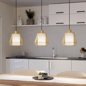 EGLO Lampă suspendată Ciudadela, negru/aur, 3 lumini., reglabil, Auriu / Alamă, Camera de zi / sufragerie, Metal, Modern