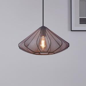 EGLO Lampă suspendată Dolwen, negru, Ø 42,5 cm, țesătură, reglabil, Negru, Camera de zi / sufragerie, Țesătură / Textil, Modern