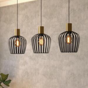 EGLO Lampă suspendată Empoli, negru/color bronz, cu 3 lumini., reglabil, Negru, Camera de zi / sufragerie, Metal, Modern