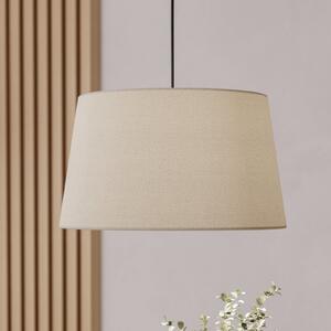 EGLO Lampă suspendată Febres, Ø 35 cm, negru/alb, țesătură, reglabil, Alb, Camera de zi / sufragerie, Țesătură / Textil, Modern